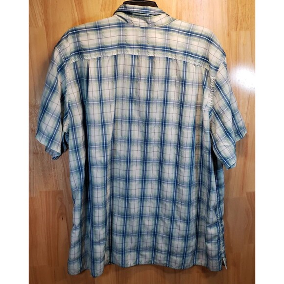 Lot 2 Men's 3XL Long Sleeve Shirts 29" P2P Eddie Bauer St John's Bay Plaid/Khaki - Picture 5 of 14